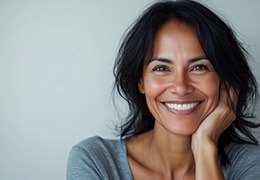 Smiling middle-aged woman with perfect teeth